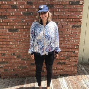 Free People Printed Jacket Zip Up NWOT Medium